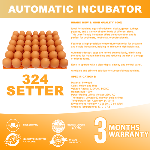 Automatic Incubator (324 Setter & 324 Hatcher) Swing Type Chain Operated